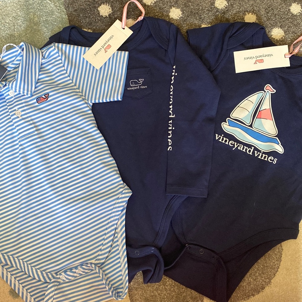 3 piece brand new Vineyard Vines onesie bundle 18-24 months